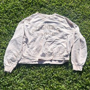 PacSun Light Beige Crewneck w Tie Dye Streaks